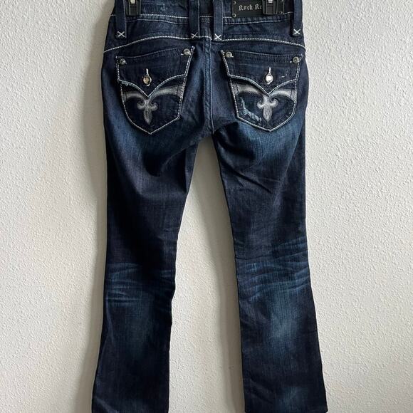 NWOT Rock Revival Women's Dark Wash Stephanie Boot Cut Jeans Size 27 - Picture 8 of 15